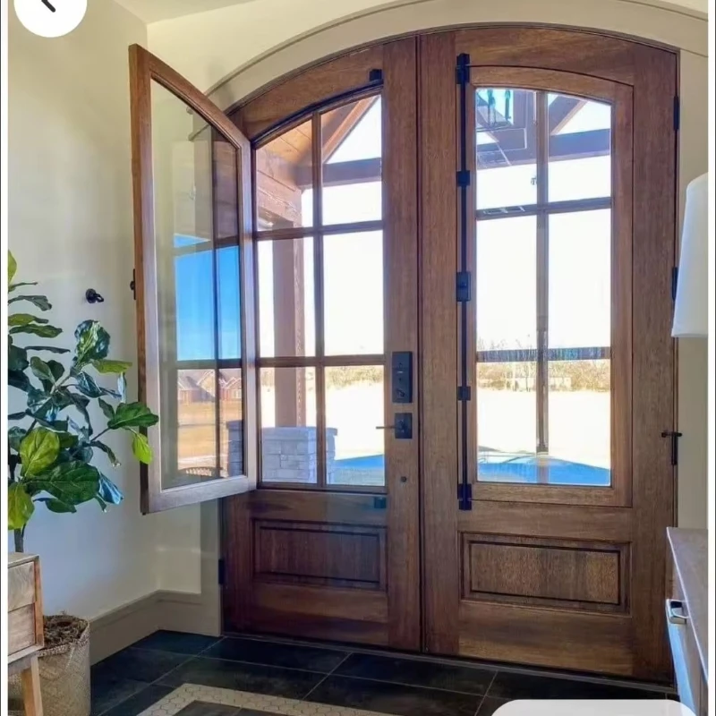 Middle door glass door Interior Double door Solid wood composite material