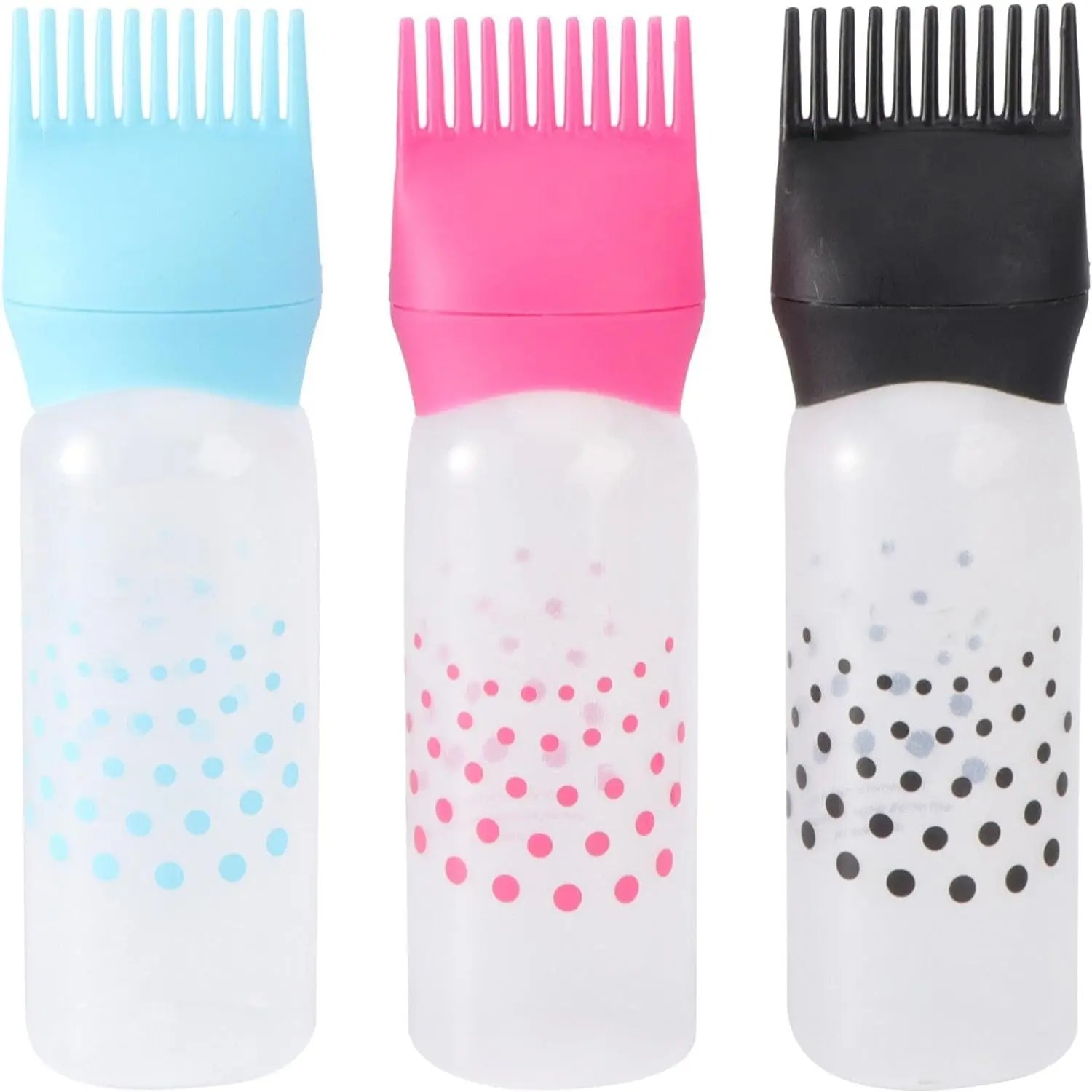 Barbershop Hair Oil Applicator Bottles Empty Refillable Hair Dye Applicator Bottle Comb Pro Salon Hairdressing Tools Supplies