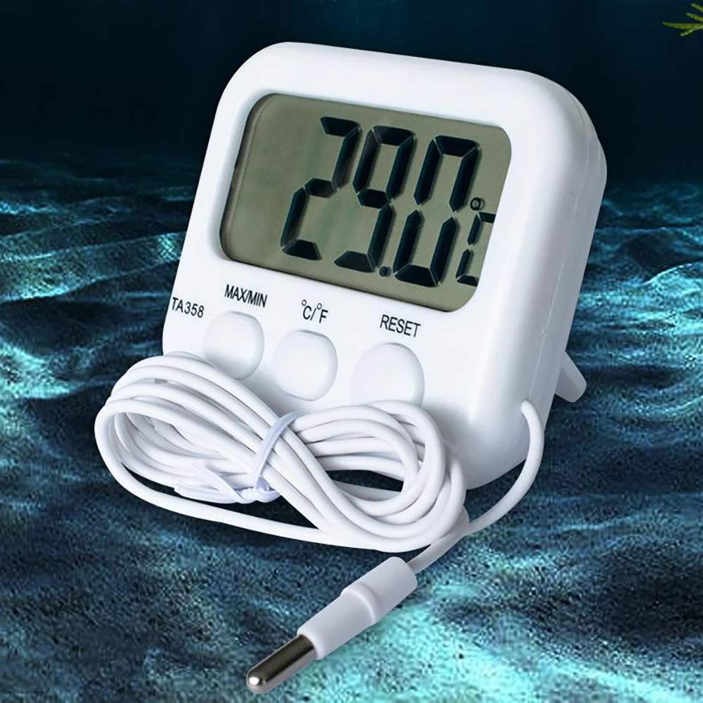 Mini LCD Digital Probe Sensor Thermometer Water Tank Swimming Pool Refrigerator Aquarium Wine Cellar Thermometer Measurer TA358A