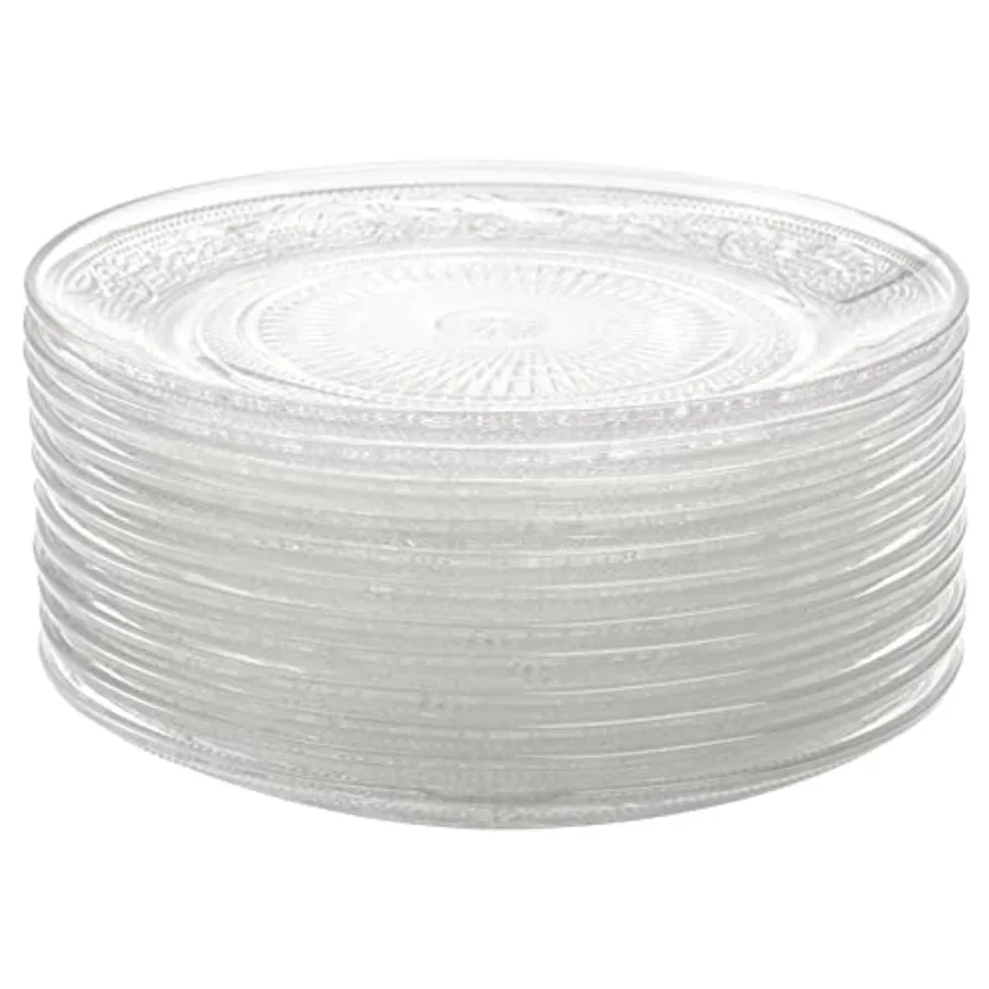 12 упаковок стеклянных тарелок для салата, 7-дюймовые маленькие стеклянные десертные тарелки с красивым резным узором для подачи фруктов, закусок, закусок