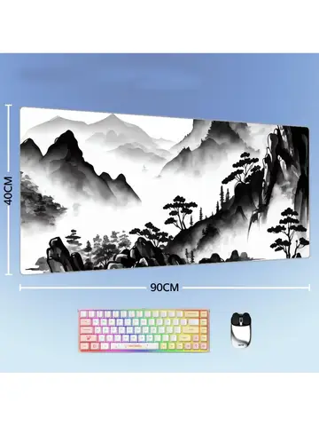 Yeni Mürekkep Desenli Oyuncu Mouse Pad'i Farsça 900x400 PC Oyuncu Kabin Klavye Altlığı XXL Masaüstü Mouse Mat Halı Kawaii Kauçuk Mousepad