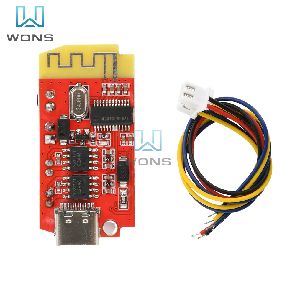 

Аудиомодуль постоянного тока 3,7-5 В 5 Вт + 5 Вт CT14 Bluetooth 5,2 Плата усилителя DIY Bluetooth-динамик Модифицированный аудиомодуль Micro USB TYPE-C