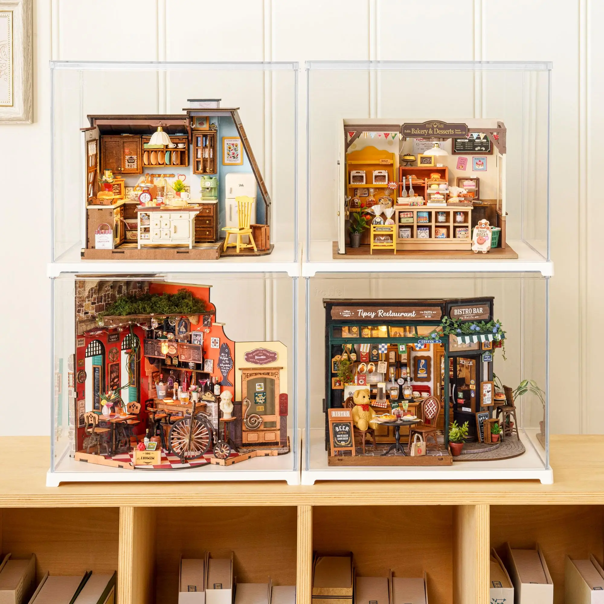 Rolife DIY Miniatuur Huiskit Model Kit Poppenhuis Bakken Keuken 3D Puzzel Mini Huisbouwpakket Craft Kit Voor Tieners Volwassenen
