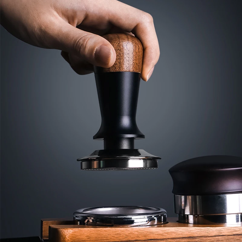 

51/53/58MM Walnut Wood Espresso Tamper Manual Press Coffee Tamper Constant Pressure Coffee Hammer Home Cafe Accessories Tools
