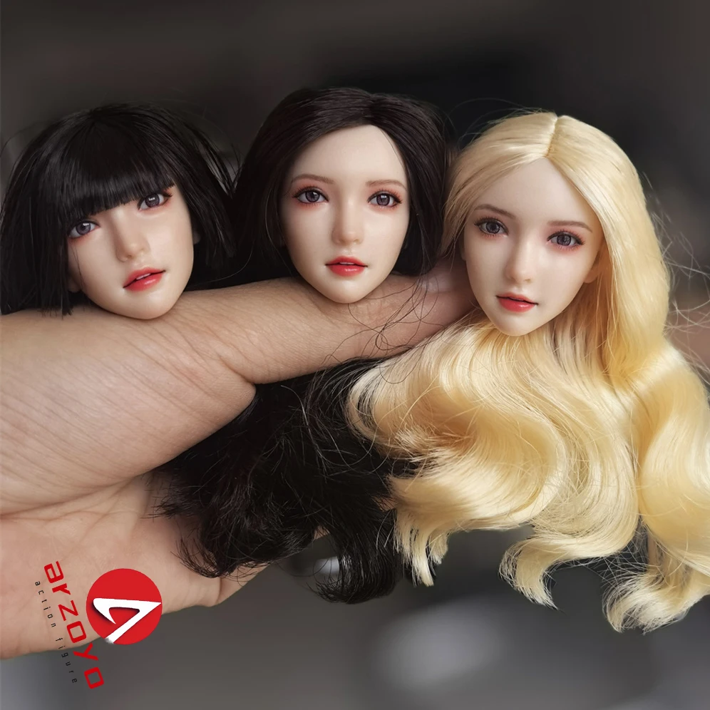 

Z6TOYS ZC016 1/6 Female Beauty Asian Moveable Eyes Head Sculpt Carving Yueyue Fit 12'' Female TBL JIAOU Pale Action Figure Body