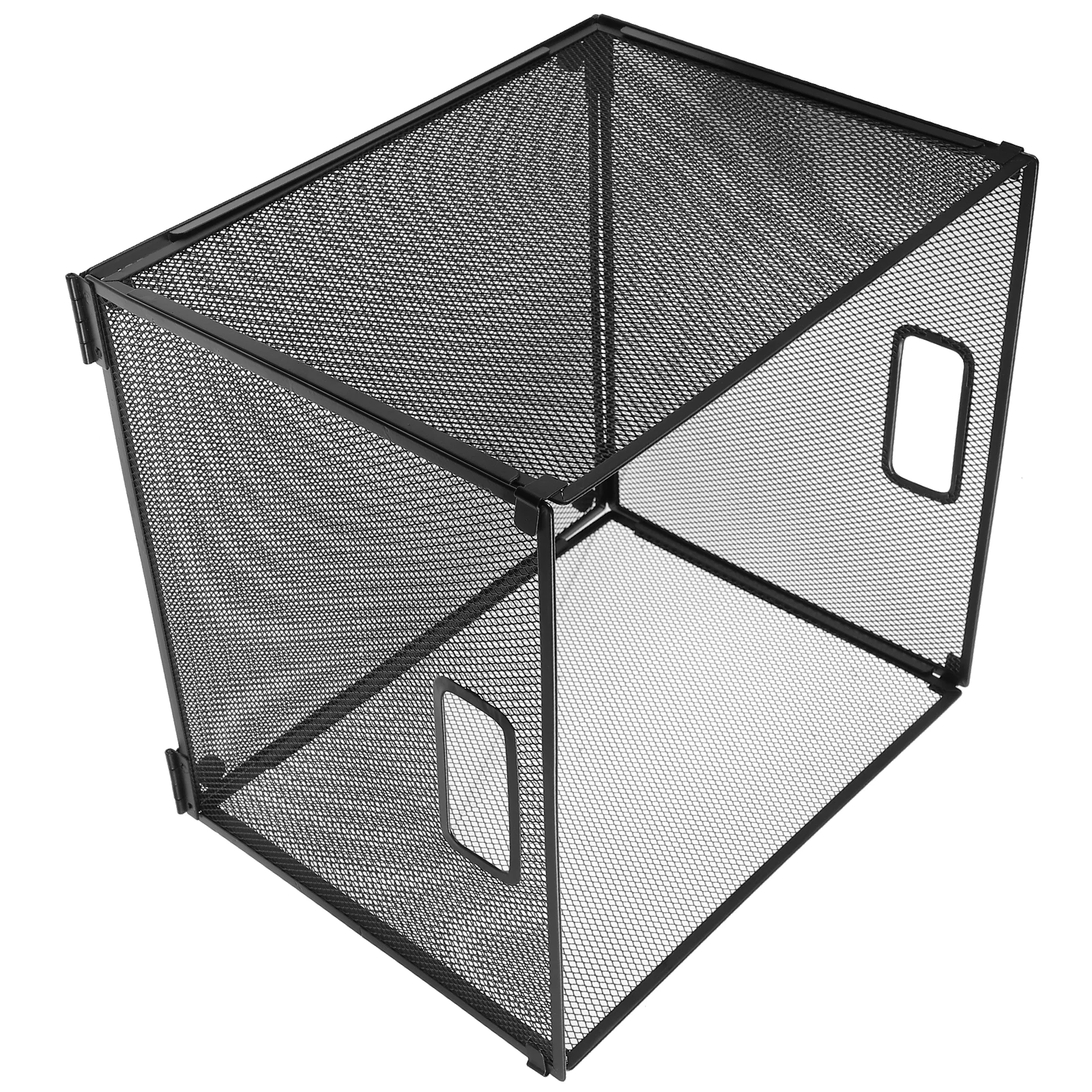 

1pc Thickened Metal Holder Foldable Organizer Strong Hardness Office Home Study Room Storage Rack Desktop Crate Hanging File Box