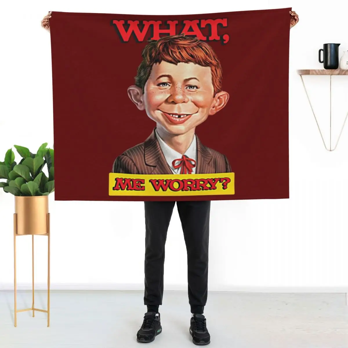 What, me worry? - Alfred Neuman v1 Throw Blanket Tourist Loose Flannel funny gift For Baby Blankets