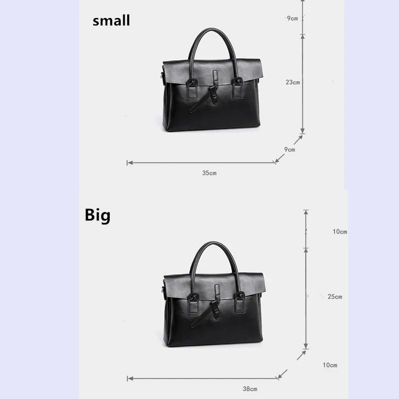 New Genuine Leather Women Briefcase Business 14 Inch Laptop Handbags Crossbody Bag Ladies Big Shoulder Bags Original Female