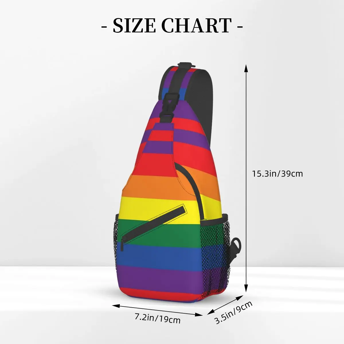 LGBT Arco-íris Crossbody Sling Bag Cool Peito Bag Gay Lésbicas Lgbt Sexual Ombro Mochila Mochila Viagem Caminhadas Ciclismo Satchel