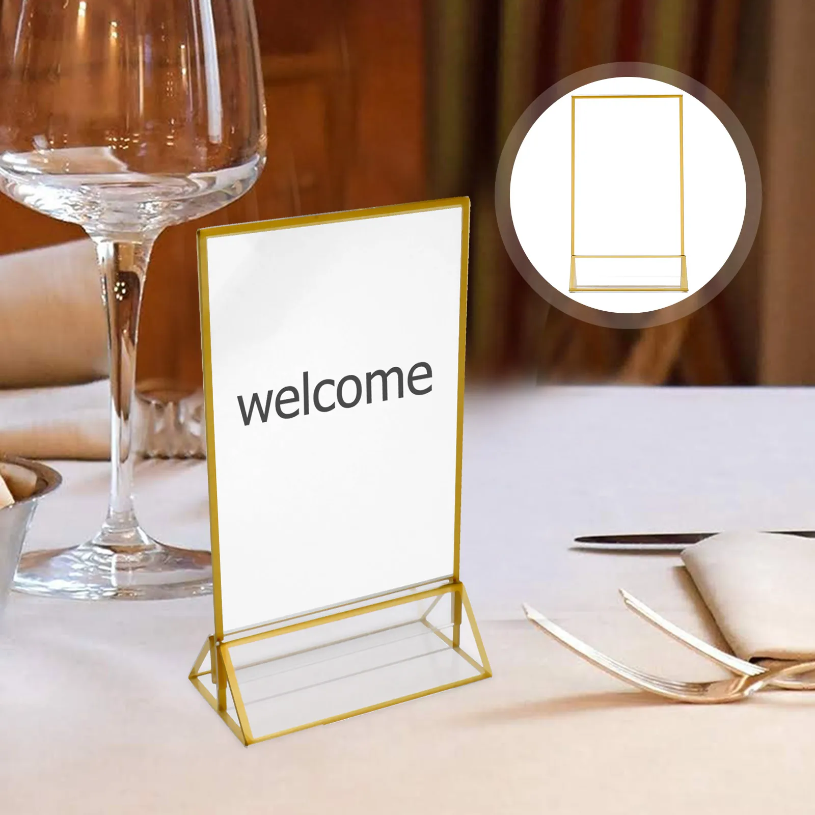 

2 Pcs Acrylic Desk Clear Paper Holder Stand Sign for Table Easel Menu Frame Holders Display