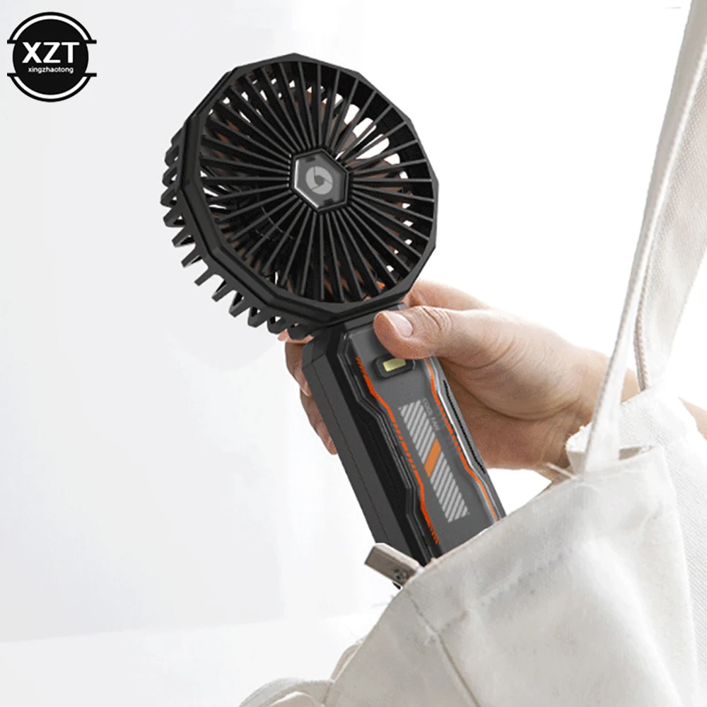 

Portable Mini Handheld Fan Silent Foldable Desk Fan Outdoor Handheld Adjust Direction Fan USB Rechargeable with Powerful Wind