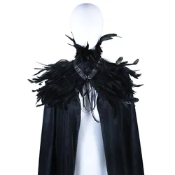 Feather Shawl With Elegant Gothic Style Cloak With Soft Feathers Perfect For Halloween Or Cosplay