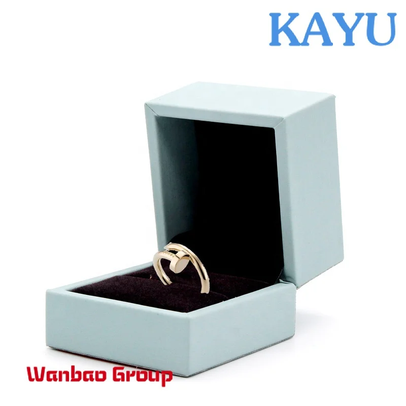 Custom  Luxury Leather Paper Wedding Ring  Jewelry Jewellery Box With Logo