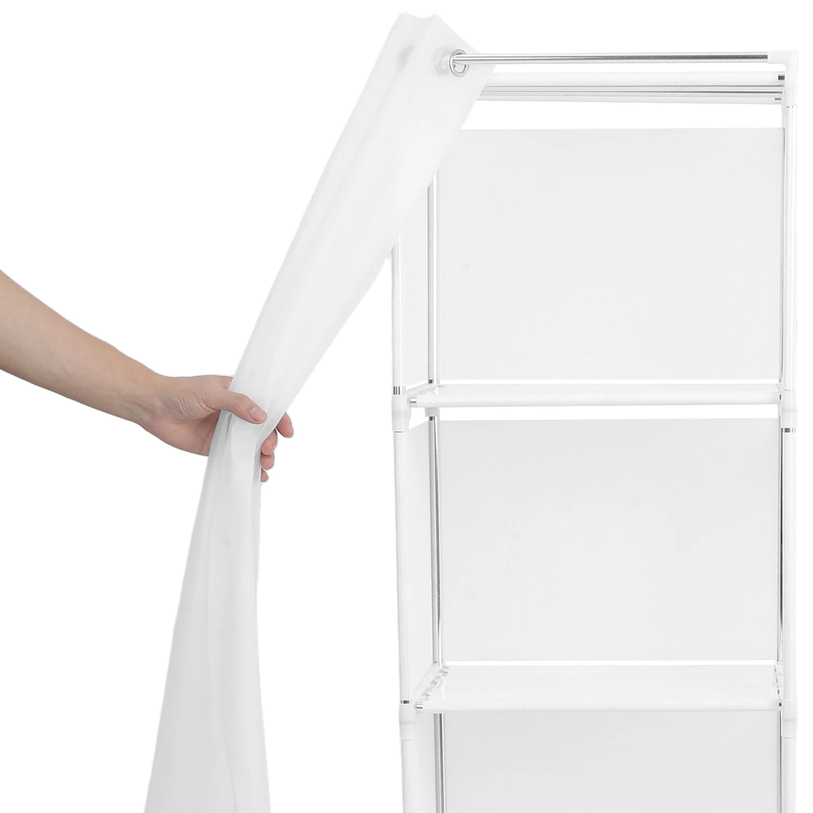 

Dustproof MultiLayer Wardrobe Closet Freestanding Small Storage Organizer For Clothes And Books White Bedroom Cabinet Rack
