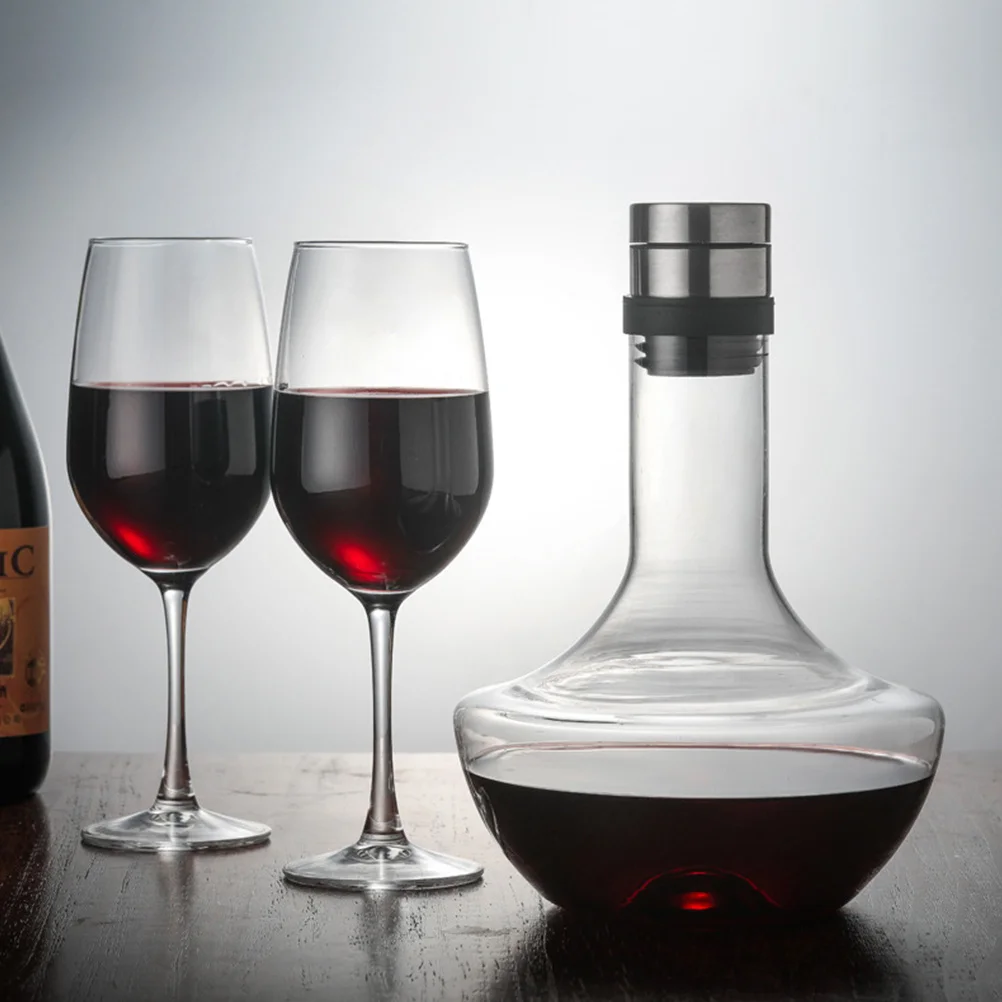 

1Pcs 1000Ml Glass Decanter for Wine Whiskey Brandy Fast Aeration Handheld Design Curved Spout Smooth Bar Essential