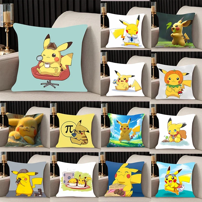 New Pikachu Slips Pillow Covers Bedding Comfortable Cushion Good For Sofa Home Car High Quality Pillow Cases 45x45cm gift