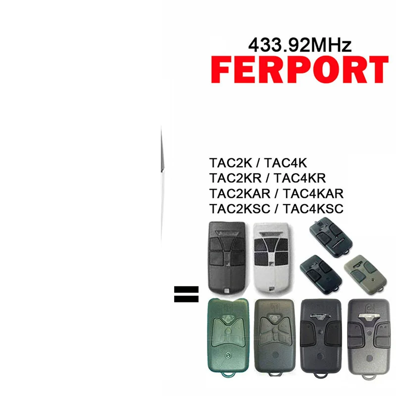 

For FERPORT TAC2K TAC4K TAC2KR TAC4KR TAC2KAR TAC4KAR TAC2KSC TAC4KSC Garage Door Remote Control 433.92MHz Fixed Code Duplicator