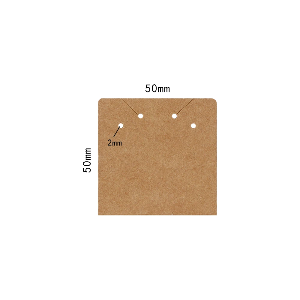 33 Types 50Pcs Square Kraft Cardboards Jewelry Display Card for Earring Label Holder Stand Small Business Packaging Wholesale