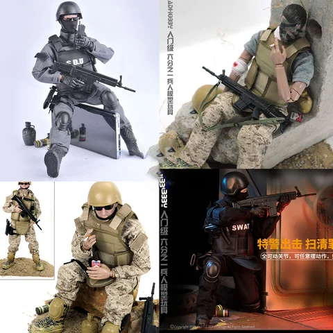 1/6 Scale Male America Military Uniform Soldiers Flexible Special Forces Weapon Full Set 12inch Action Figures SWAT Dolls Model