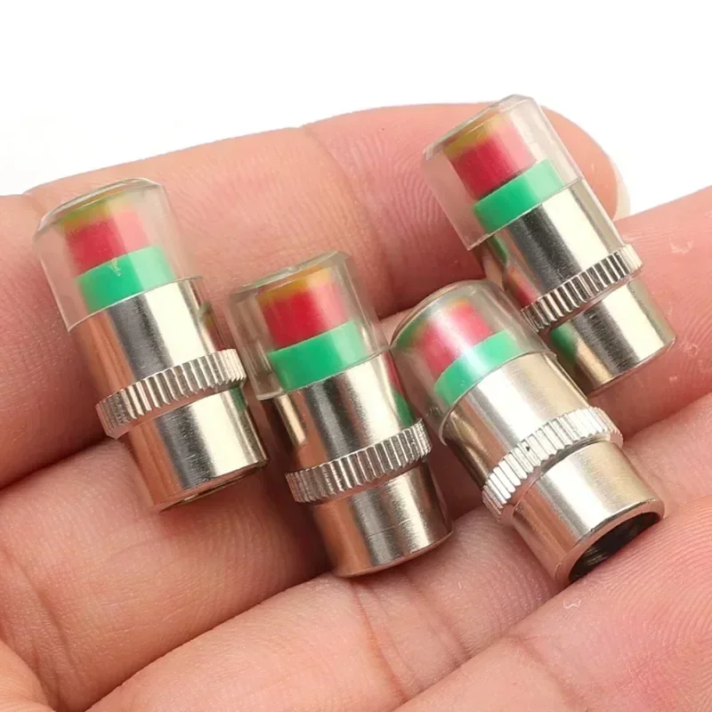 2/8Pc Tire Pressure Monitor Three Color Warning Valve Stem Caps Leak - Proof Seal Universal Fit for Cars Trucks SUVs Motorcycles