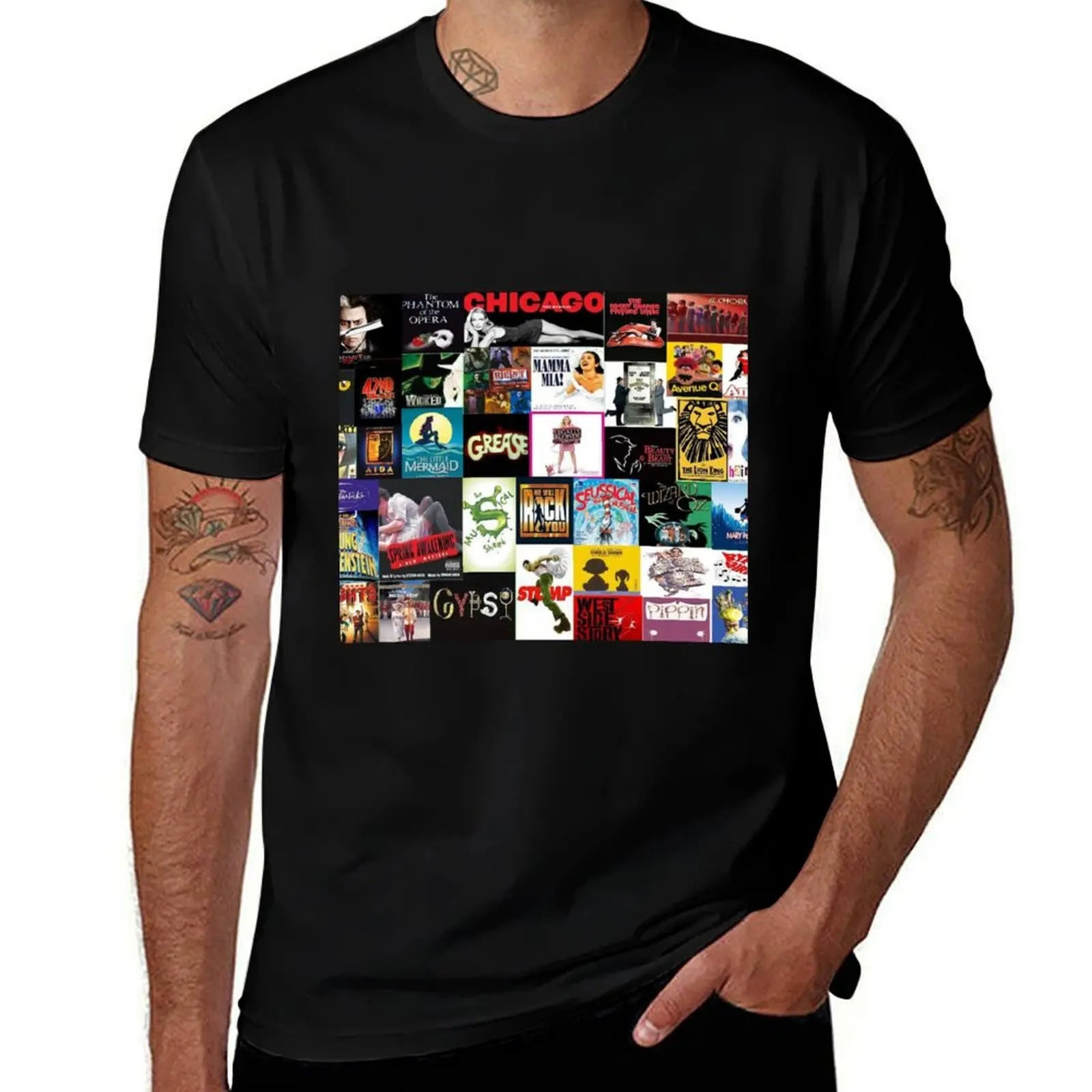 Broadway Musical Collage 2 T-Shirt Summer Print Short Sleeve Tee
