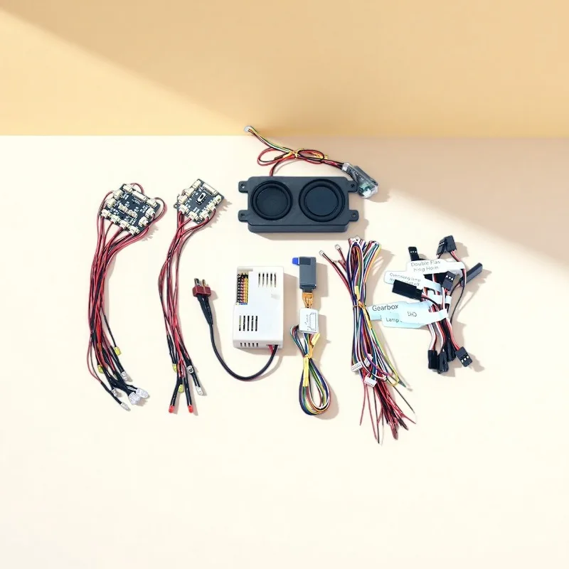 Strumento di collegamento del gruppo di luci/suoni di simulazione per 1/14 Tamiya RC autocarro con cassone ribaltabile SCANIA 770S VOLVO Mercedes-Benz ACTROS MAN parti