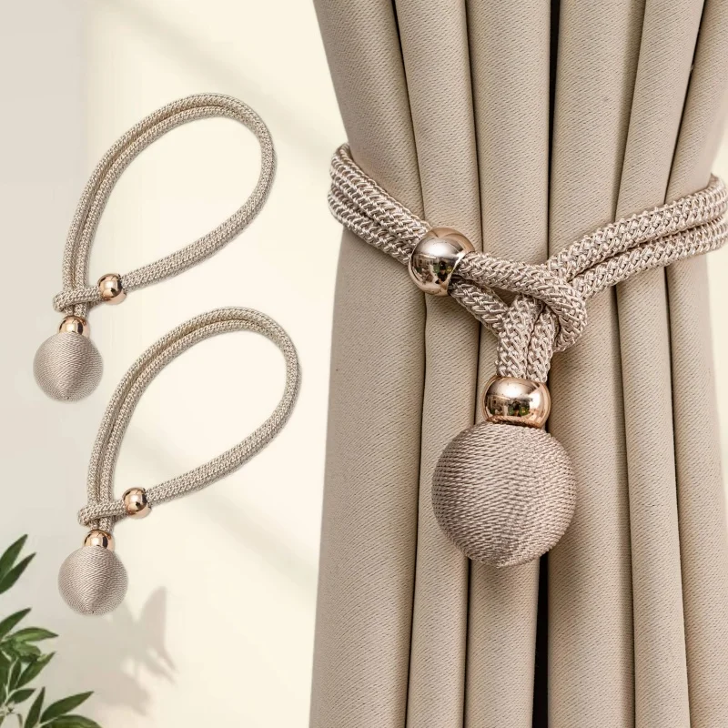 2PCS Adjustable High Quality French Ball Curtain Tiebacks Convenient Draped Tiebacks Decorative Curtain Fixer Curtain Tiebacks
