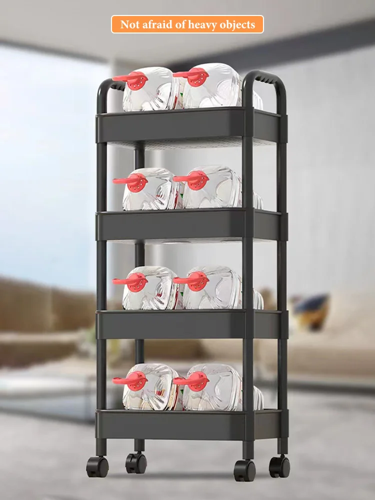 Trolley Rack Mobile Cart Snacks Storage Organizer Household Multifunctional Sundries Racks With Wheels Multi Storey Bookshelf