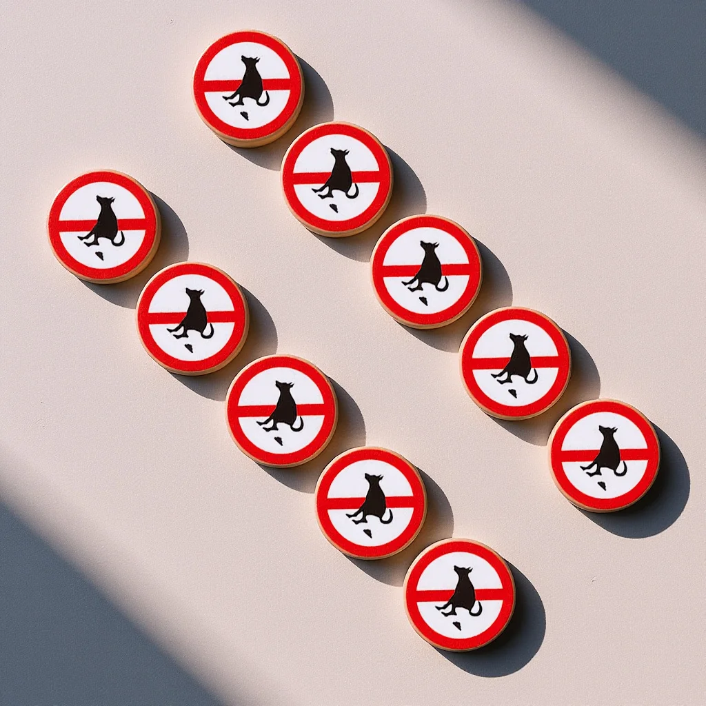 

10pcs Waterproof Stickers No Pet Pooping Sign Funny Prohibitory Decal For Indoor Outdoor Use Traffic Safety Sign