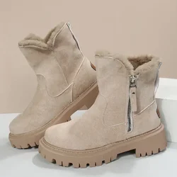 Stivali da neve Scarpe da donna Inverno Nuovo Peluche Stivali di cotone caldo Suola spessa Stivali corti antiscivolo Scarpe per le donne Botas De Mujer 2024