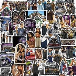 50PCS Black Homies Stickers Harajuku Aesthetic Waterproof Decal Skateboard Scrapbook Cartoon for Laptop Luggage Bike Gifts Decal