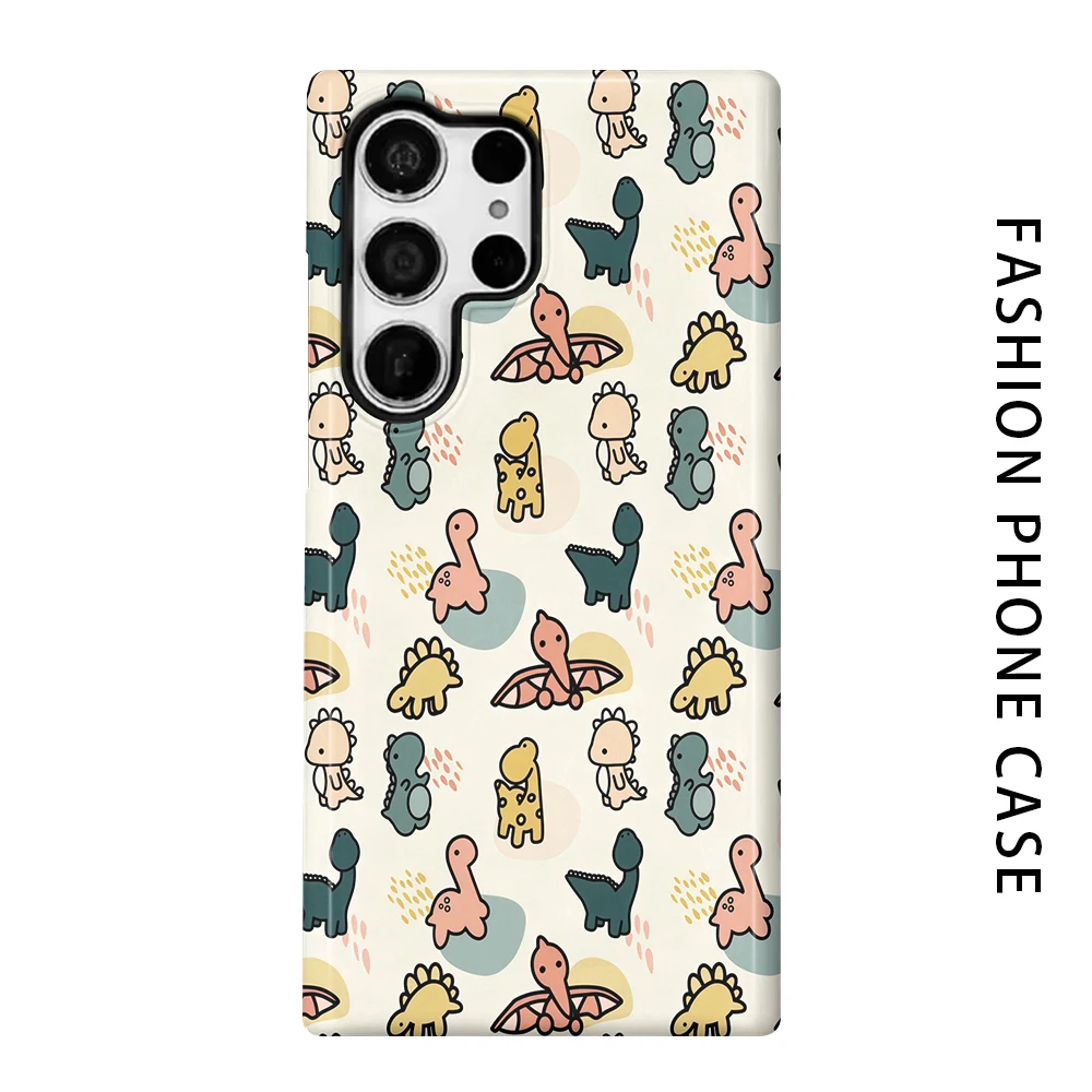 Baby Dinosaurs Phone Case for For Samsung Galaxy S26 S25 S24 S23 S20 FE A56 A36 Ultra Glossy HD Hard Cover Film Shell