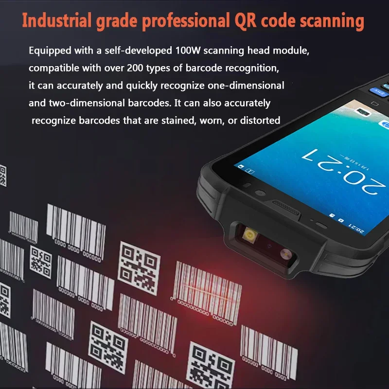 4G Rugged PDA Industrial Android 11 RAM/ROM 4GB+64GB Handheld Terminal with 1D Barcode QR Scanner Data Collector 5000mAh Device