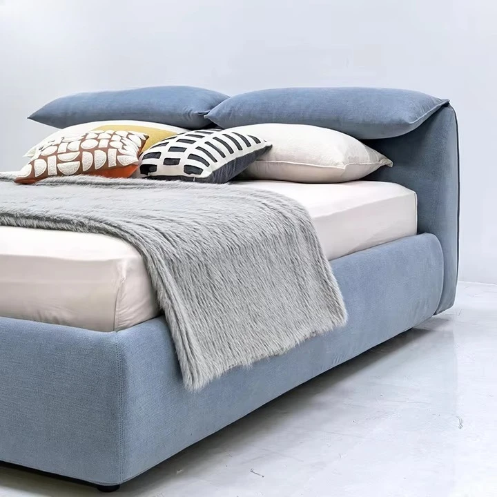Factory Direct Supply High Quality Italian Latest Leather Upholstered King Size Beds