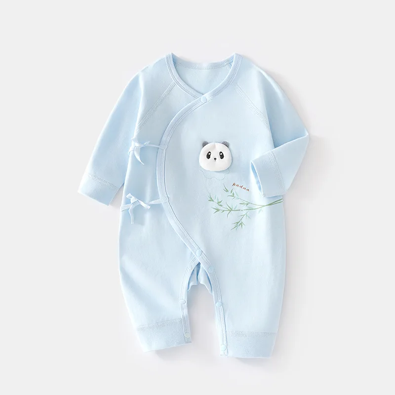 Neugeborenen-Strampler Baby-Einteiler Vier-Jahreszeiten-Neugeborenen-Kleidchen Panda-Baby Reine Baumwollkleidung