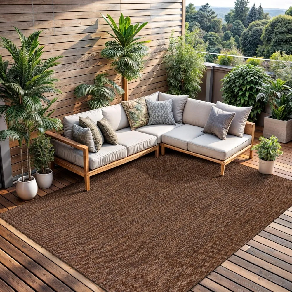 

Outdoor Rug 9x12 Modern Area Rugs for Large Indoor and Outdoor Patios and Porches - Waterproof, Washable, Outdoor Carpet
