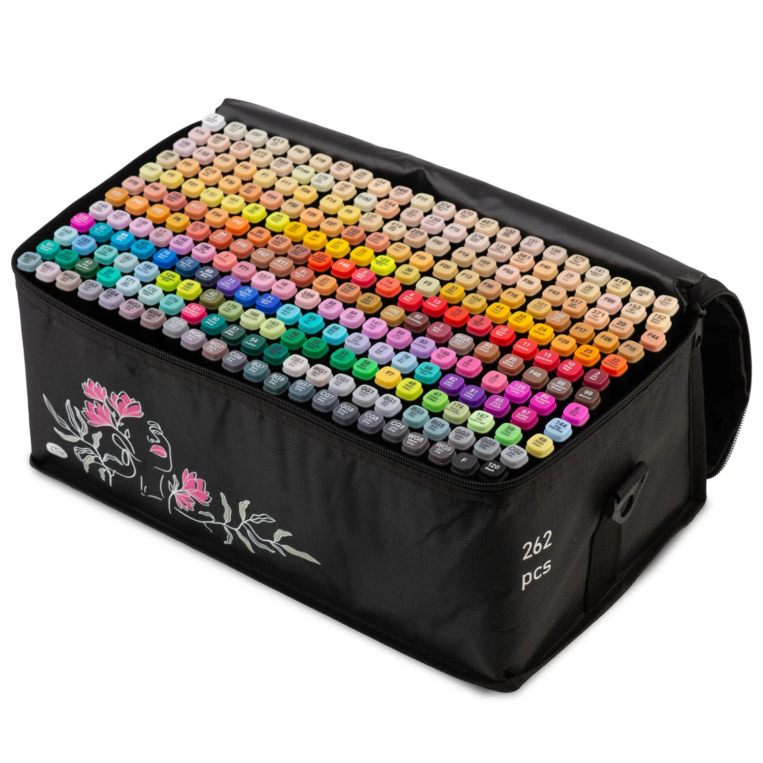 Alcohol markers with bag 262 PCs Nukido NK-915