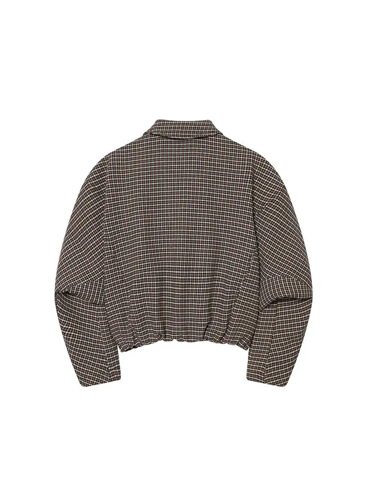 Nlzgmsj 2025 الخريف عادية شيك مكتب سيدة نساء منقوشة سستة منفذها منقوشة التنانير الصغيرة قطعتين مجموعات الموضة