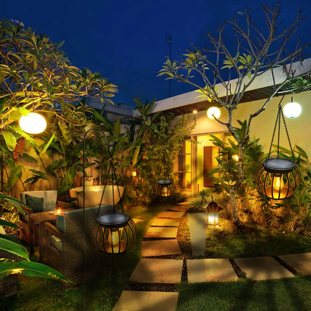 

1pc Pumpkin Lantern Outdoor Hanging Decor Garden Landscape Lamp Solar Light Decor Powered Pumpkin Solar