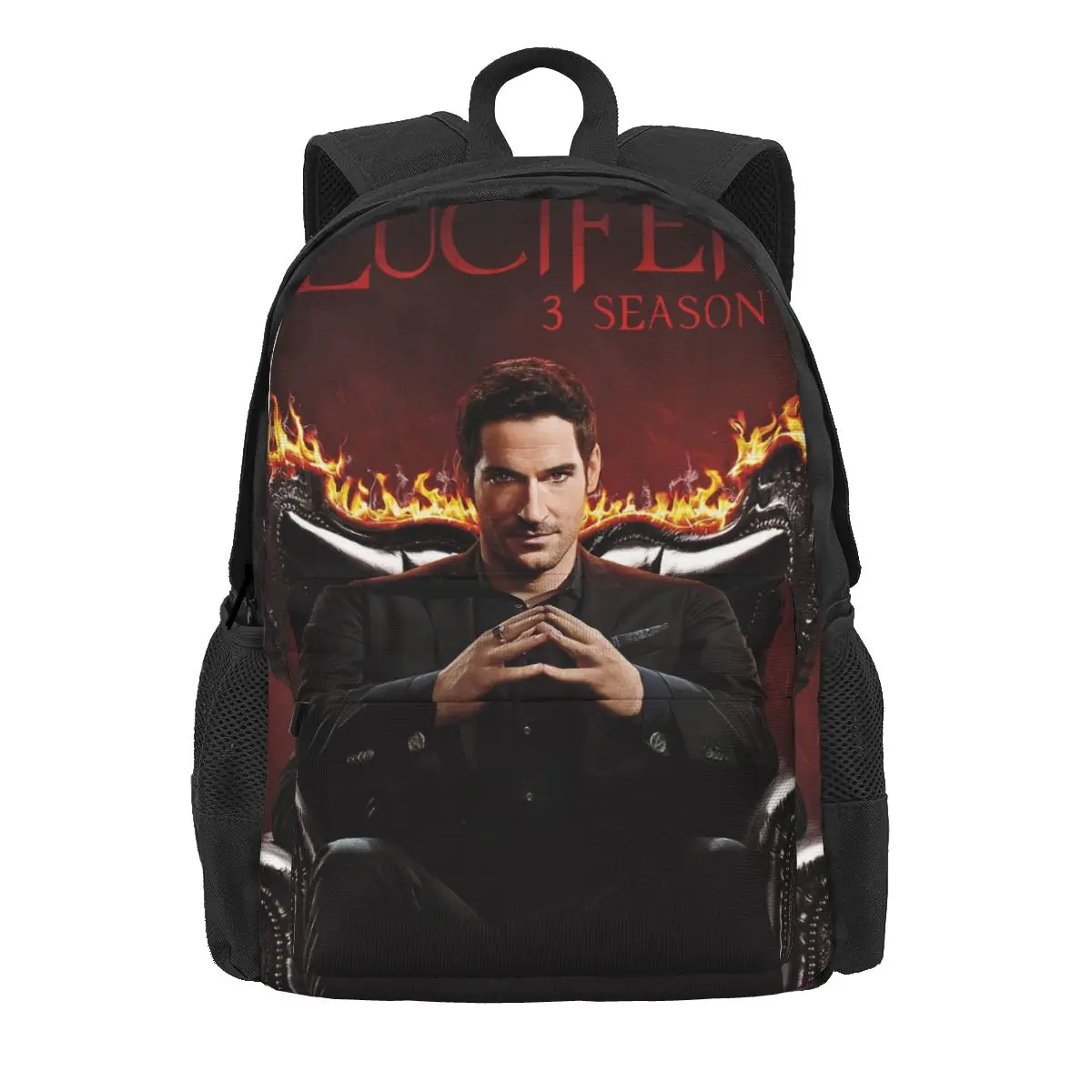 Lucifer Women Backpack Classical Children School Bag Actor Tom Ellis Laptop Rucksack Kids Large Capacity Polyester Rucksack