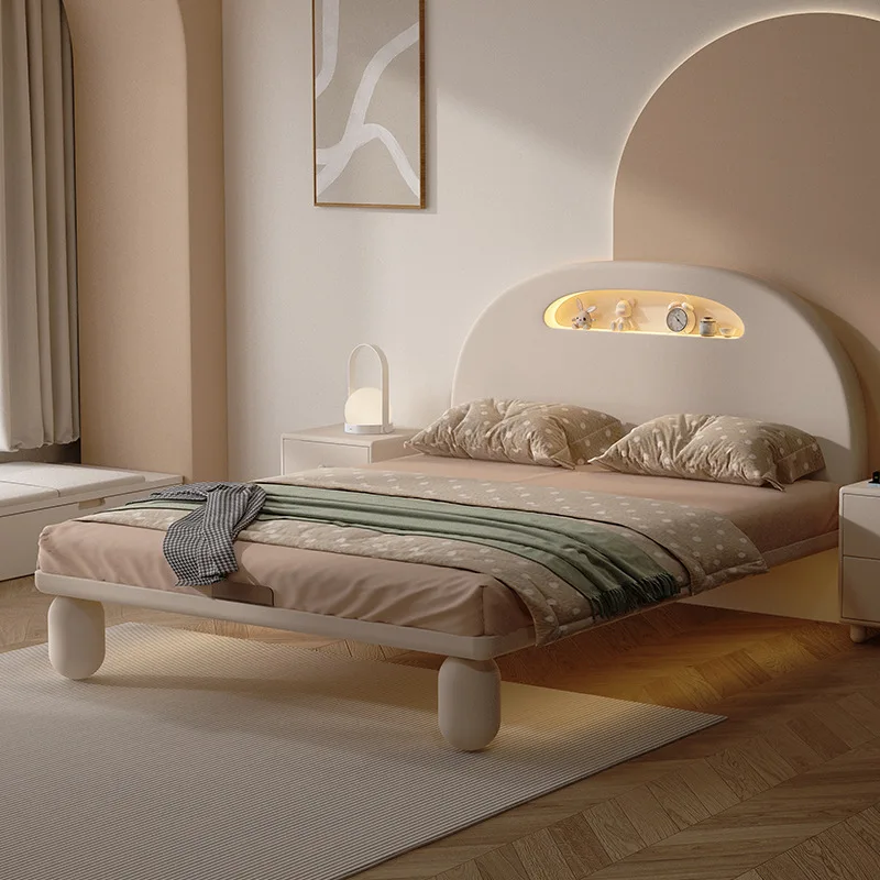 Cama flotante de madera maciza para niños, muebles para niños, cama de princesa para niños