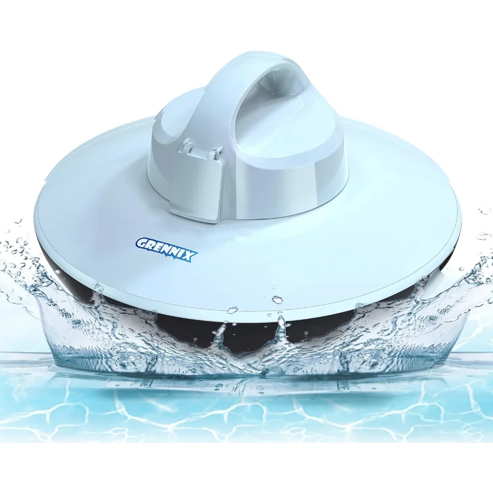 Robotic Pool Vacuum Cleaner, Autonomous Pool Vacuum for Above & In-Ground Pools, Self-Docking Underwater Skimmer with Top Handle