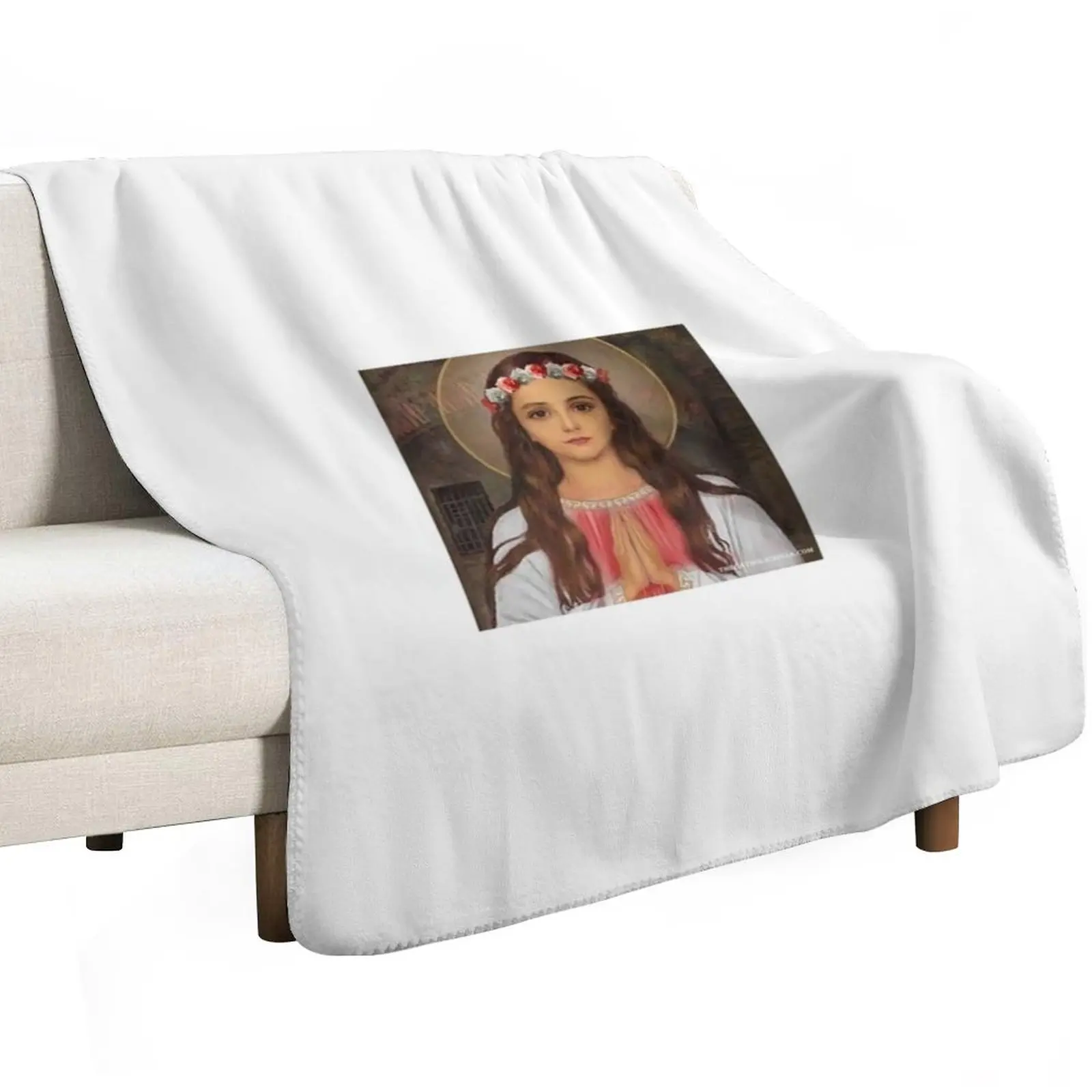 Saint Philomena Throw Blanket Summer Beddings Travel valentine gift ideas Bed covers Soft Luxury Designer Blankets