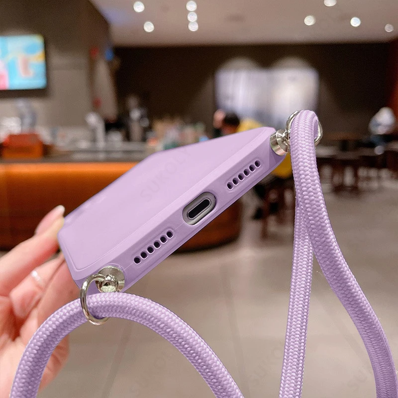 Estojo quadrado de silicone líquido, capa crossbody, Xiaomi Redmi Note 11 Pro Note 12 Pro 5G Redmi 10 13T Pro Poco X5