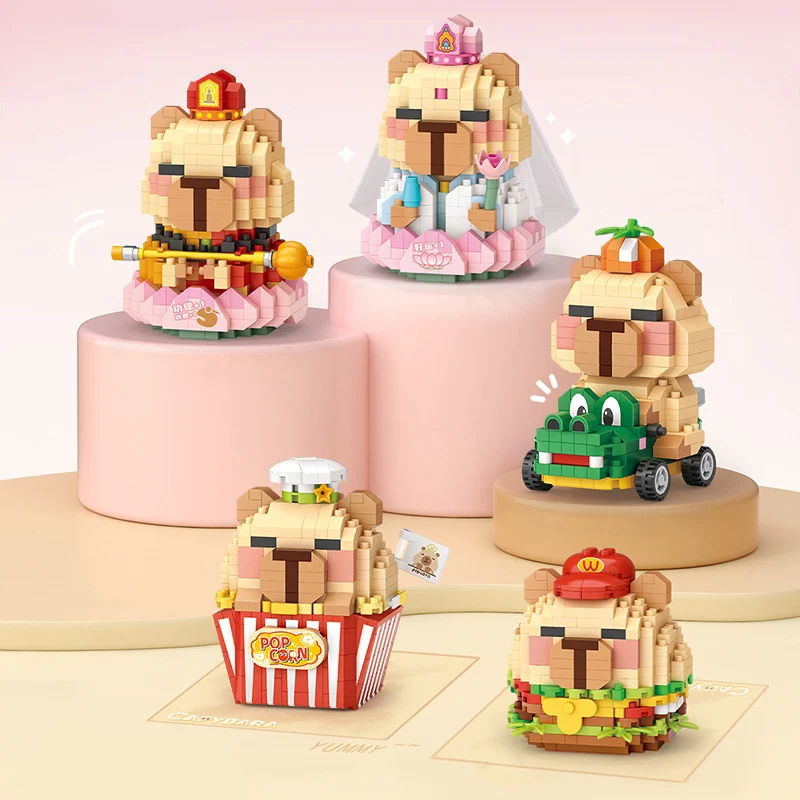 Preciosos animales de dibujos animados nanobricks Buda Capybara Micro bloque de diamante construcción de alimentos ladrillos de construcción juguete educativo para Gifr