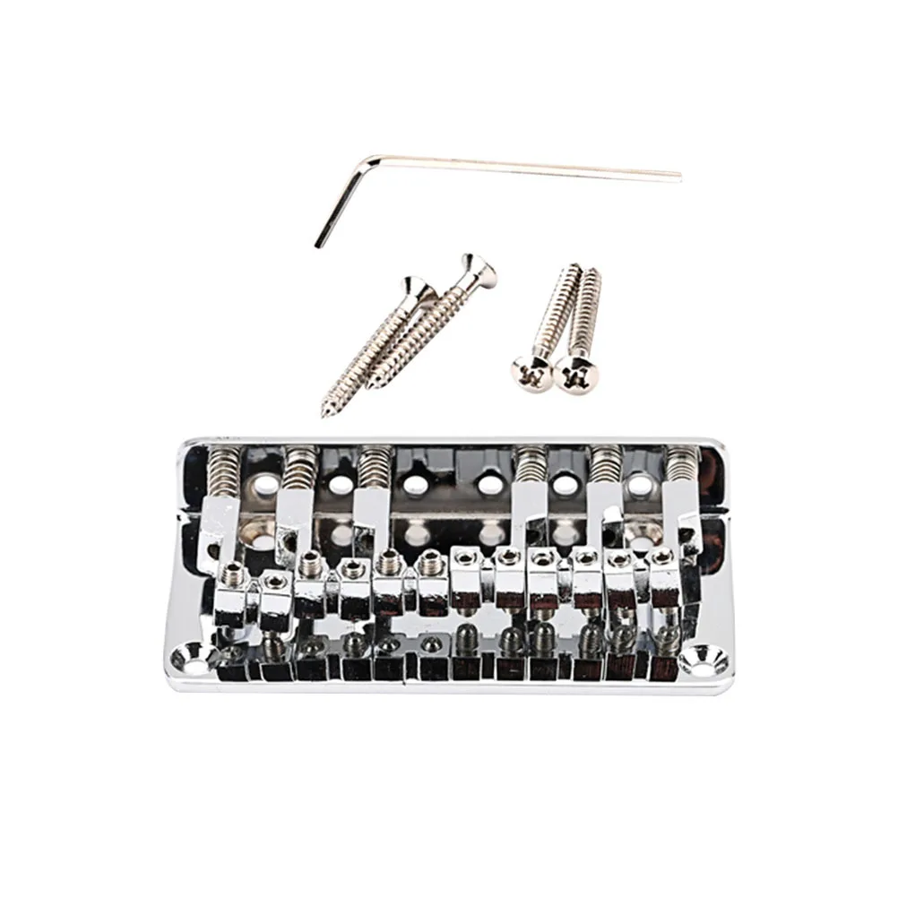 

1Set Guitar Bridge Saddle 6 Strings Electric Guitar Metal Replacement Part Silver Corrosion Resistant Sound