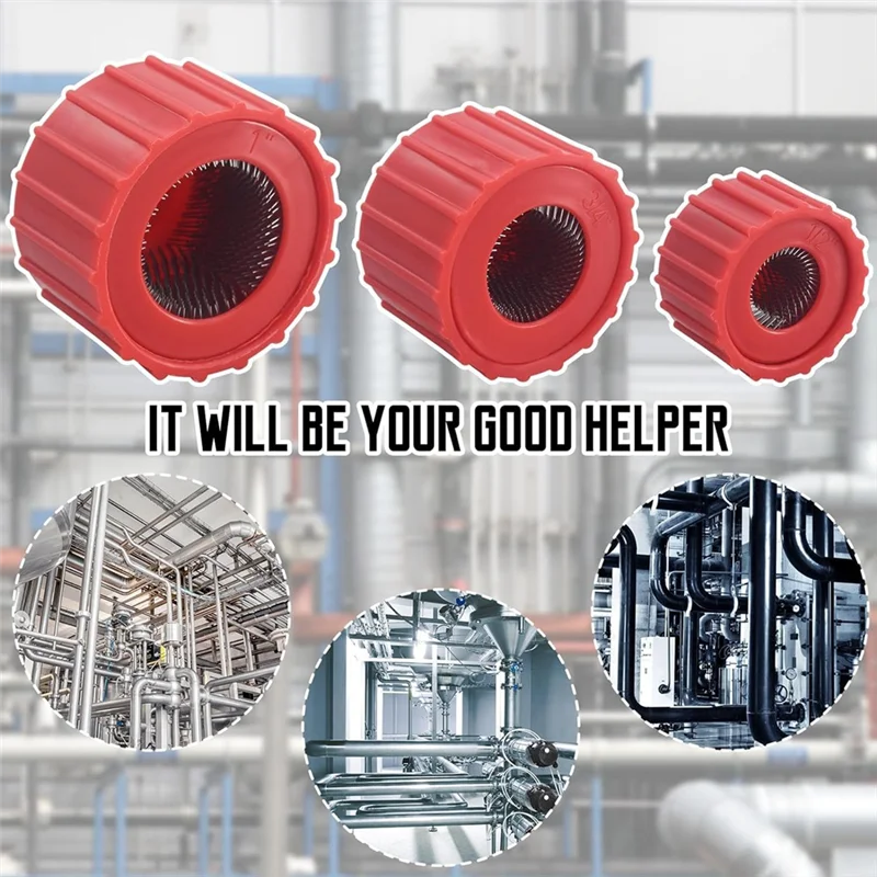 LJL 3 個の銅パイプクリーナーセット 1/2 インチ、3/4 インチ、1 インチの銅チューブブラシ配管クリーニングブラシ耐久性のある簡単なインストール