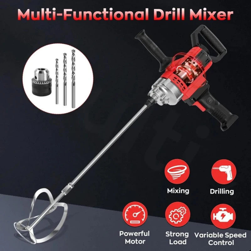 Corded Variable Speed Concrete Mixer – Mixing Drill Mud / Mortar / Paint