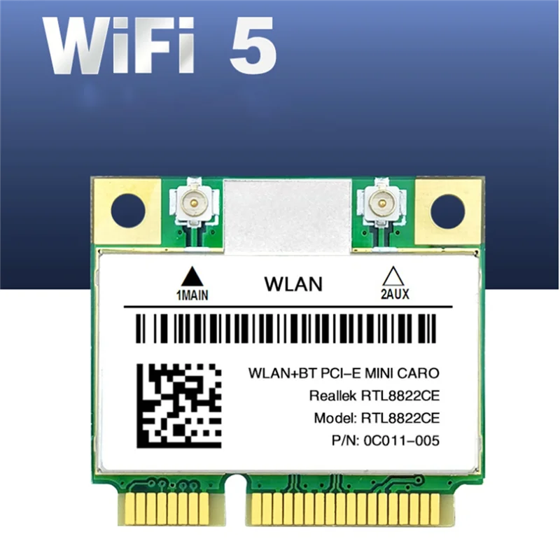 Carte réseau Mini PCIe Bluetooth 1200, RTL8822CE, 2.4 Mbps, 5.0G, 5 mesurz, Stérilisation, 11AC, WiFi, Support, Ordinateur portable, PC, 10/11