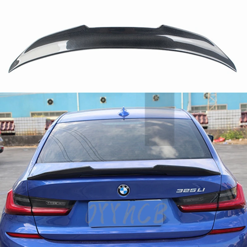 FOR BMW 3 Series G20 G28&M3 G80 PSM Style Carbon fiber Rear Spoiler Trunk wing 2018-2023 FRP Glossy black Forged carbon